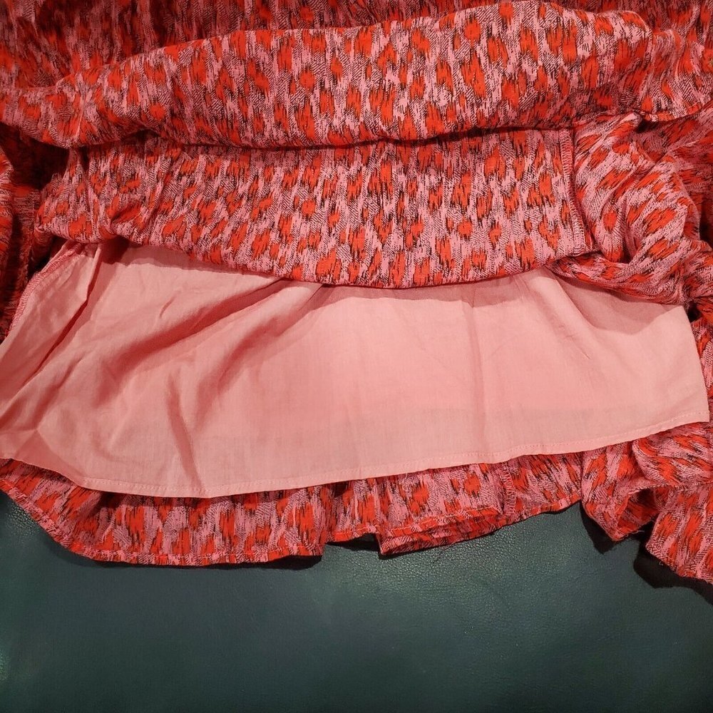 NWT Joie Women's Maxi Dress XL Red Animal Print Orange Pink Midi Tea Ros… - Picture 12 of 15